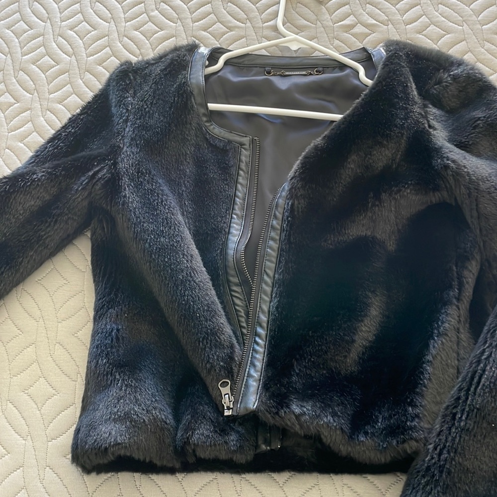 Faux fur black jacket